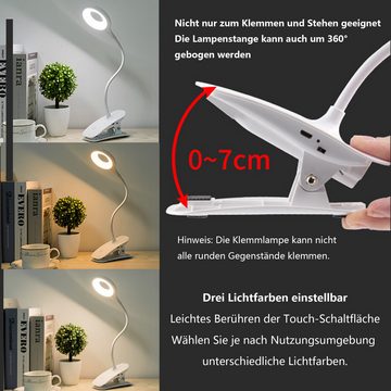 BUMHUM LED Leselampe Klemmlampe für das Studium, speziell für Studentenwohnheime und Kinder, als Nachttischlampe im Schlafzimmer geeignet