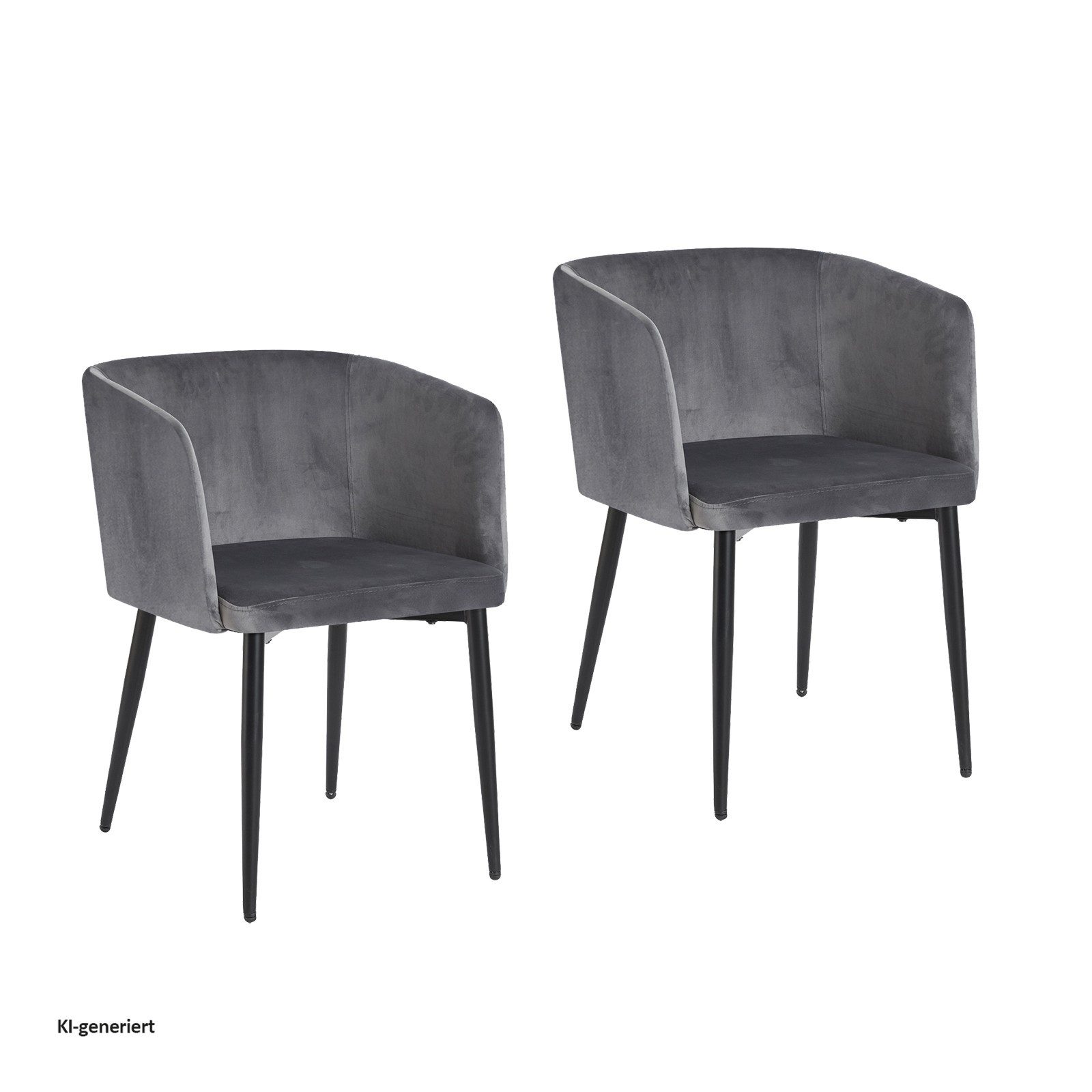 HTI-Living Esszimmerstuhl Stuhl Destin Velvet Grau (Set), Esszimmerstuhl Samt