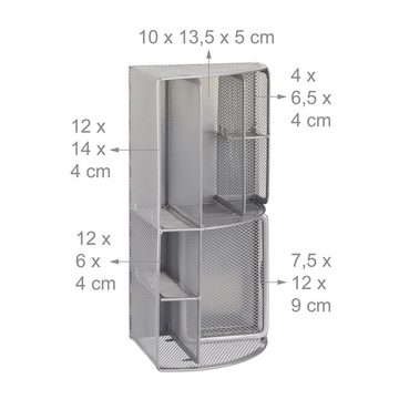 relaxdays Organizer Schreibtischorganizer 6 Ablagen Metall, Silber