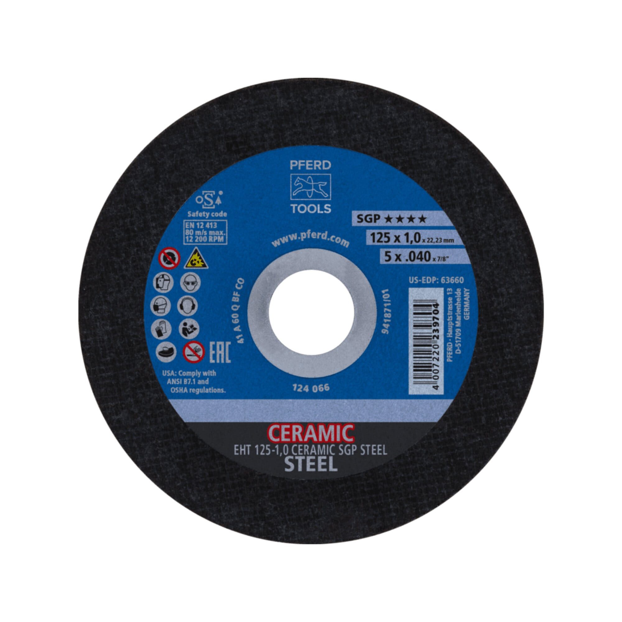 Pferd Trennscheibe PFERD TOOLS Trennscheibe EHT 125x1,0x22,23 mm gerade CERAMIC Spezialli