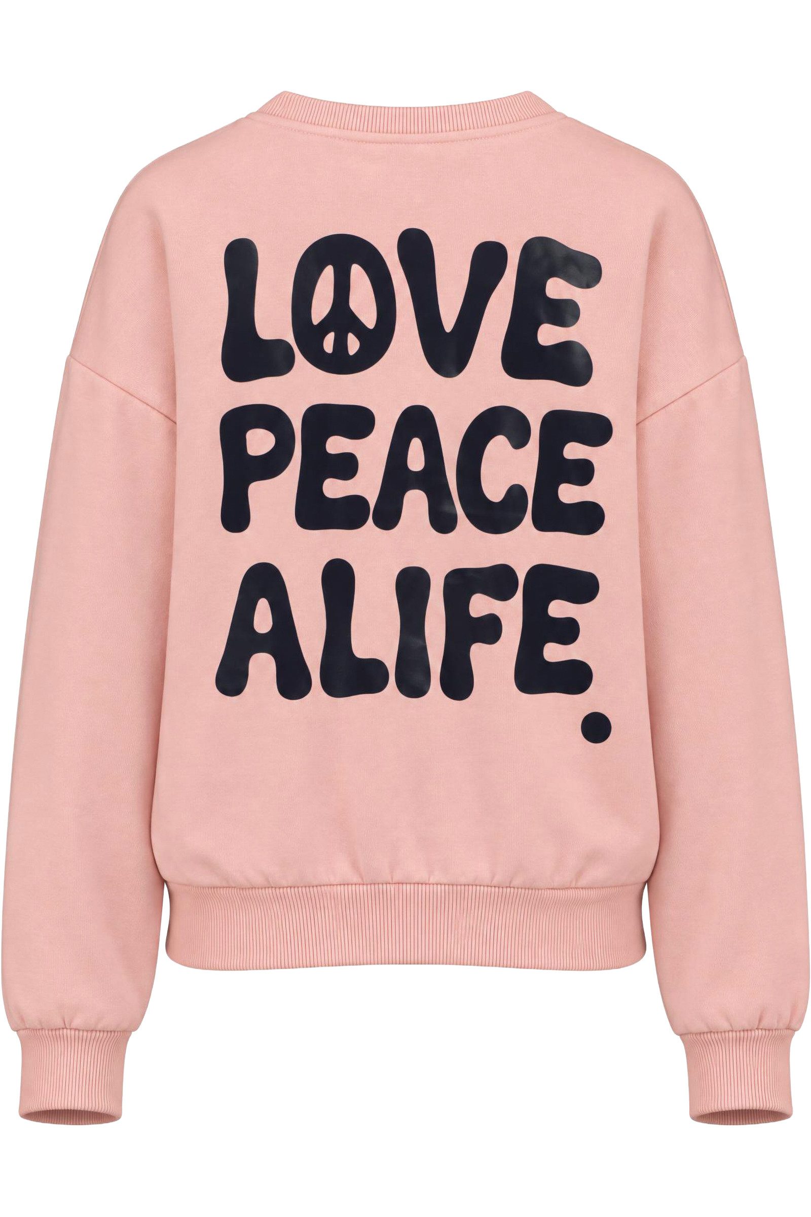 Alife & Kickin Sweatshirt Peace-Zeichen im Rückenprint, Rippbündchen, Relaxed Fit