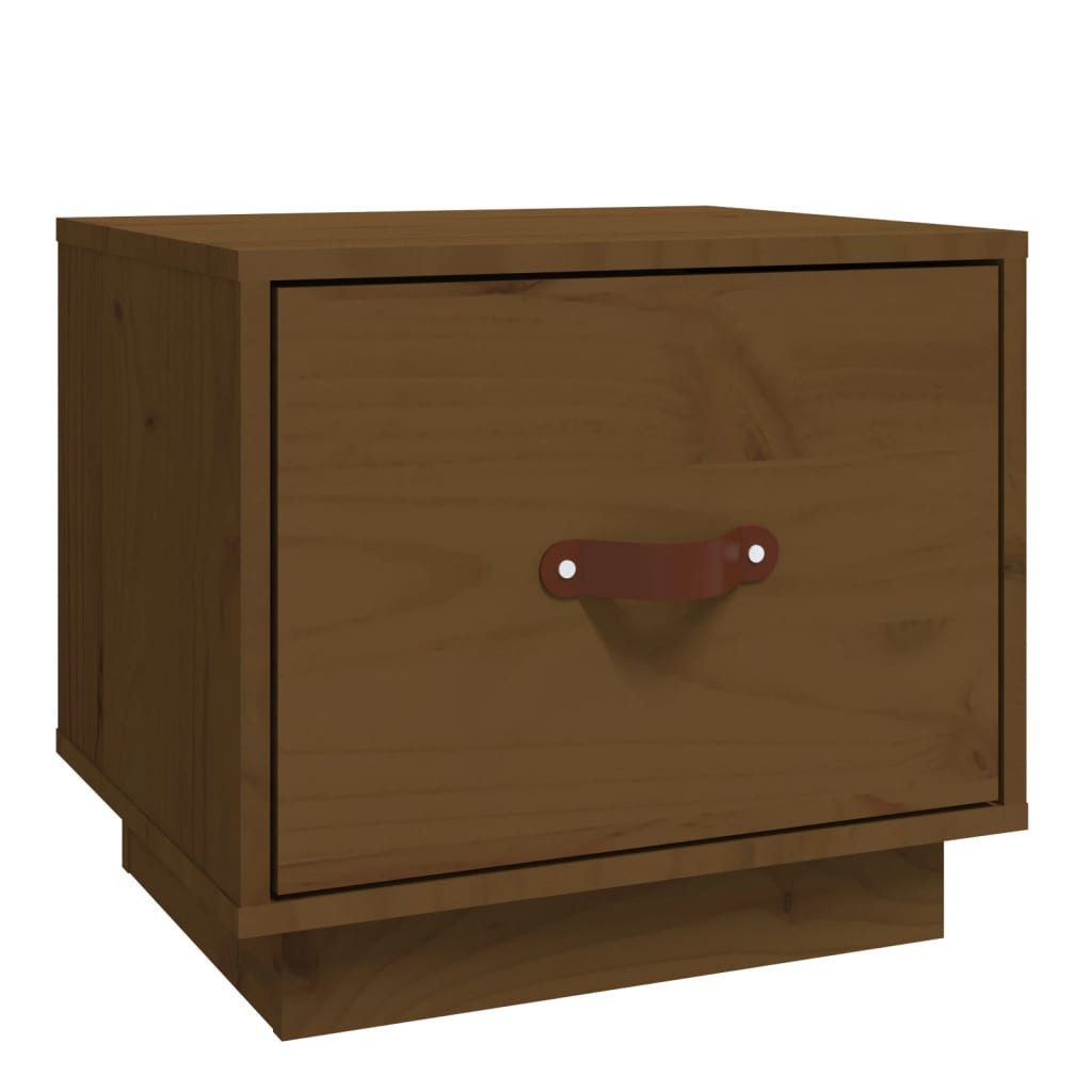 vidaXL Nachttisch Nachttisch Honigbraun 40x34x35 cm Massivholz Kiefer (1-St)