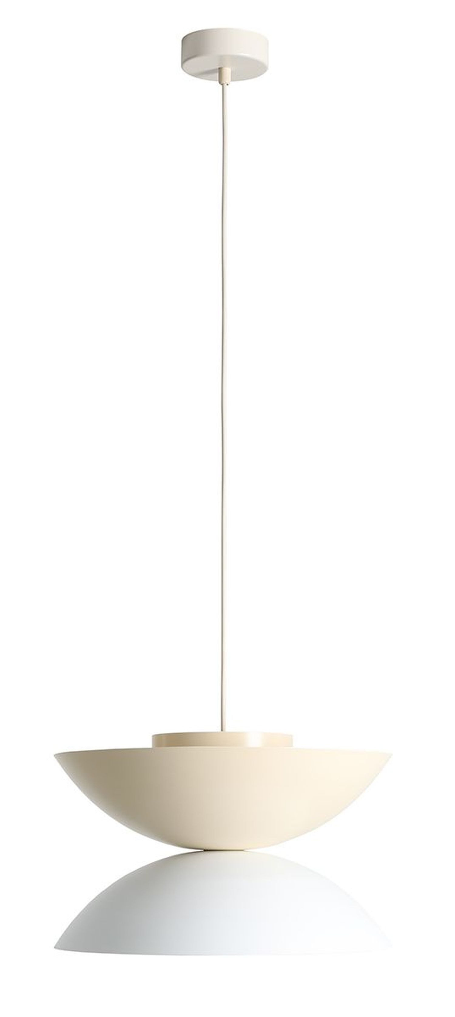 Licht-Erlebnisse Pendelleuchte HERA, ohne Leuchtmittel, Metall E27 Ø 37 cm H: max. 230 cm Creme Weiß rund Modern