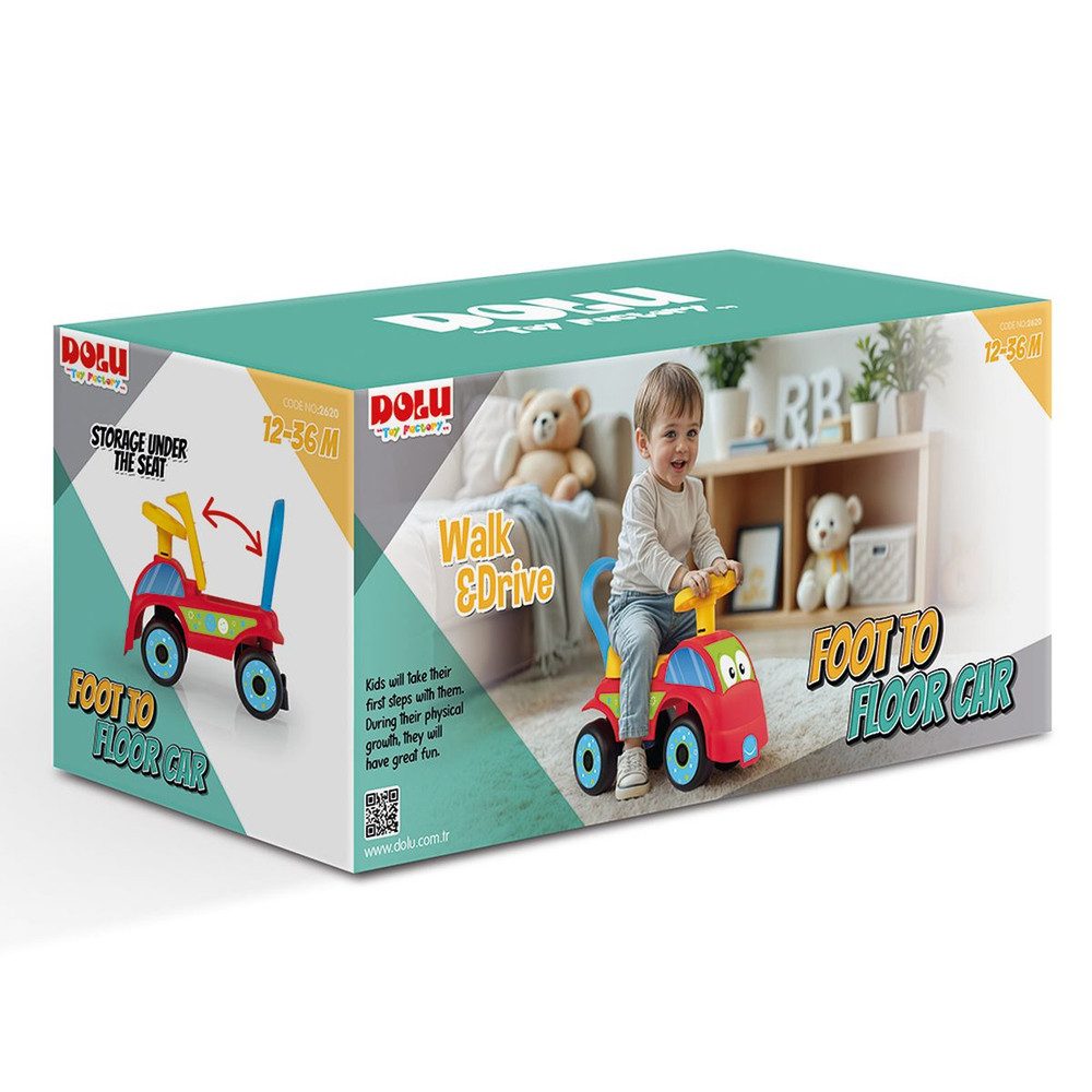 DOLU Spielzeug-Traktor Rutschfahrzeug - rot/blau günstig online kaufen