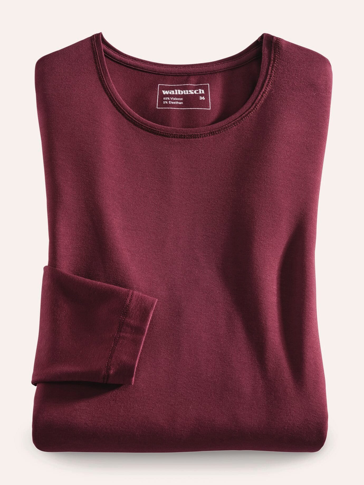 Walbusch Langarmshirt Damen Viskose-Shirt Langarm Rundhals leicht tailliert, Rundhals