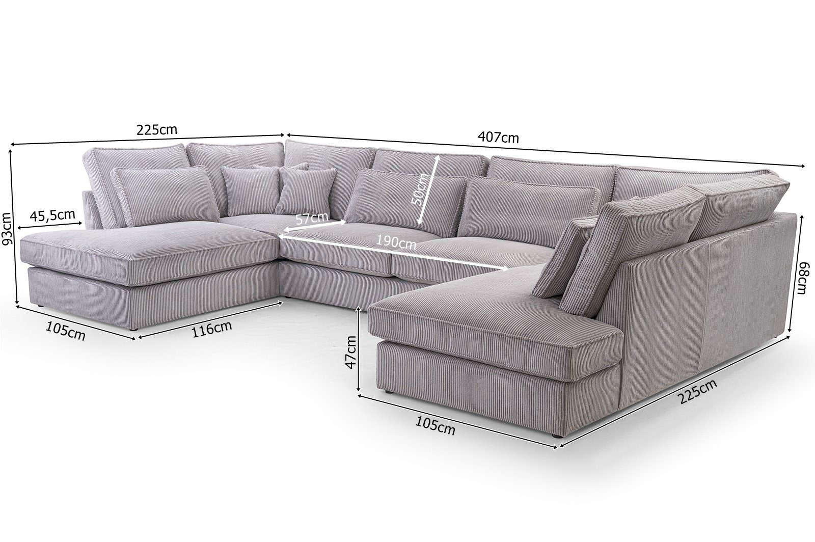 Ecksofa in Bequemes Ecksofa Bequemes Siblo in Chelsea Ecksofa Chelsea U-Form, U-Form