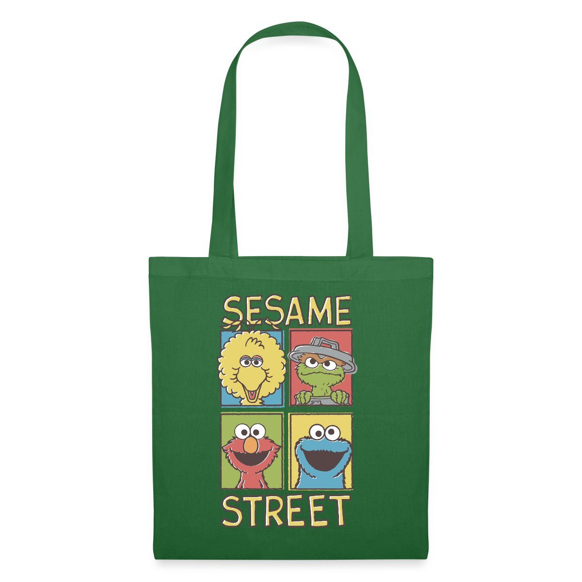 Henkeltasche Sesamstraße Bibo, Oscar, Elmo, Krümelmonster Stoffbeutel