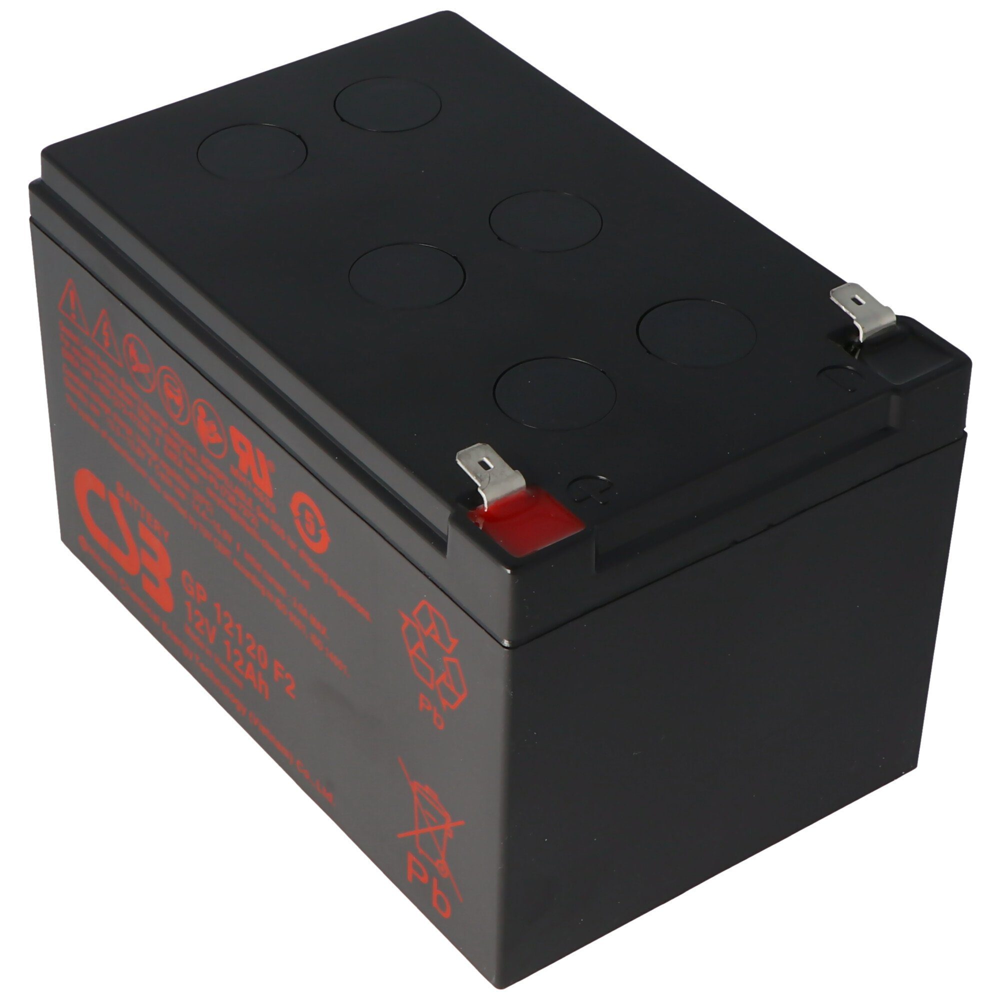 CSB CSB-GP12120F2 12 Volt VdS AGM Bleiakku 12Ah, 151x98x100mm Faston 6,3m Akku 12000 mAh (12 V)