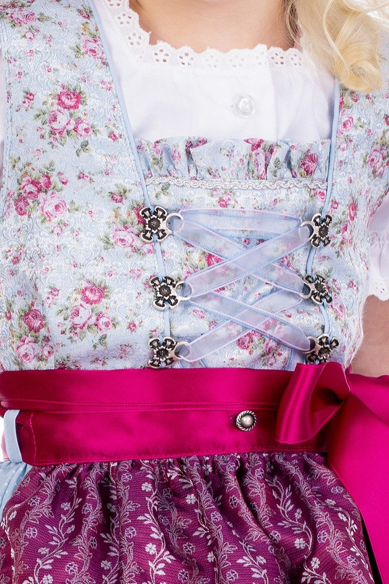 Isar-Trachten Dirndl Kinderdirndl 3tlg. - ROSEMARIE - hellblau