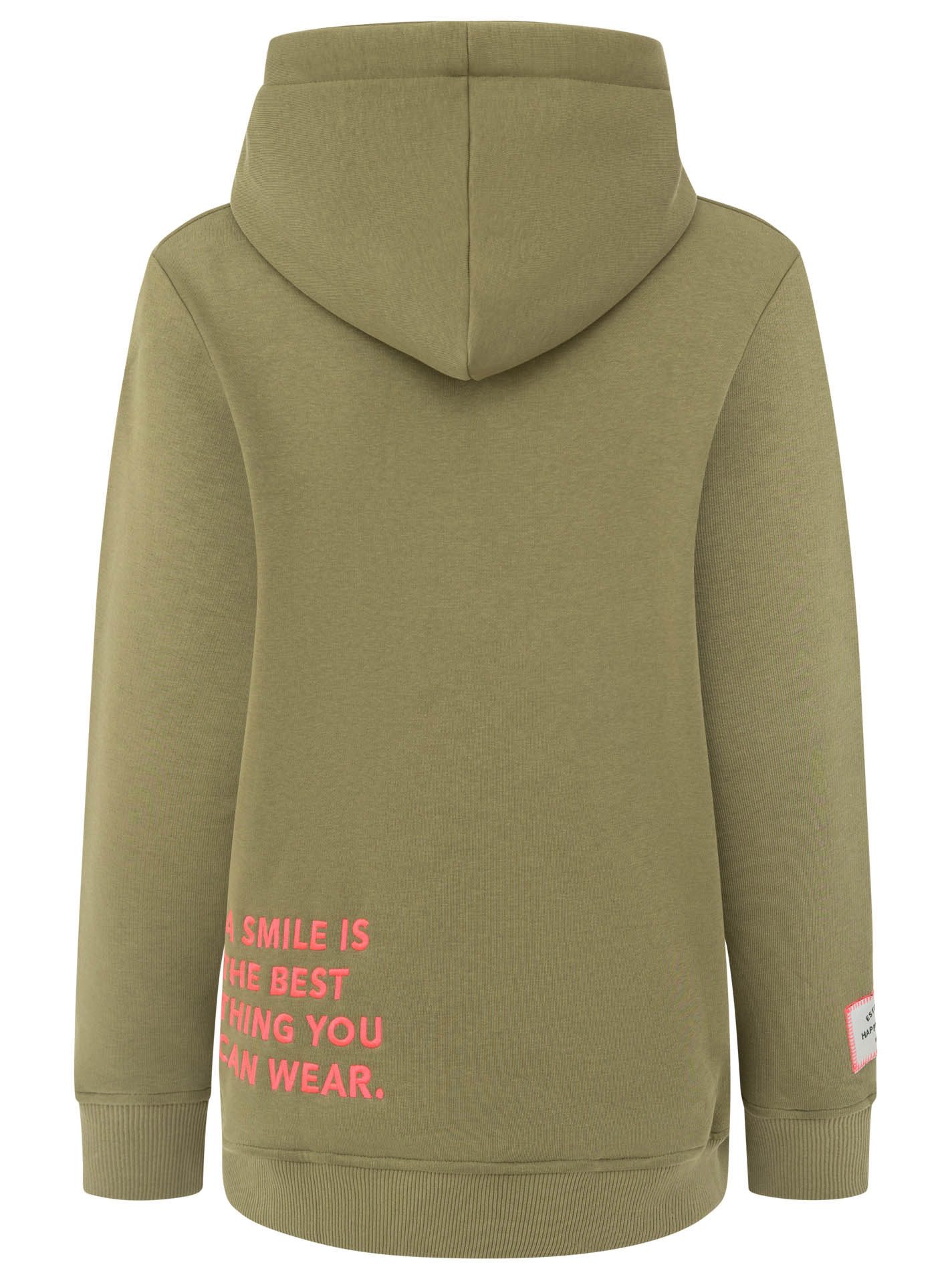 Zwillingsherz Hoodie "Smile Cross" Statement Schriftzug, Stickerei, Kapuze, Kängurutasche – Bild 4 von 5
