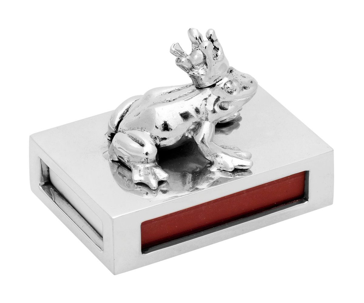 mit Metall Streichholzschachtel Froschkönig Streichholz-Box Edle mit dekorativer Etui Figur Zündhölzer Zinn aus Brillibrum