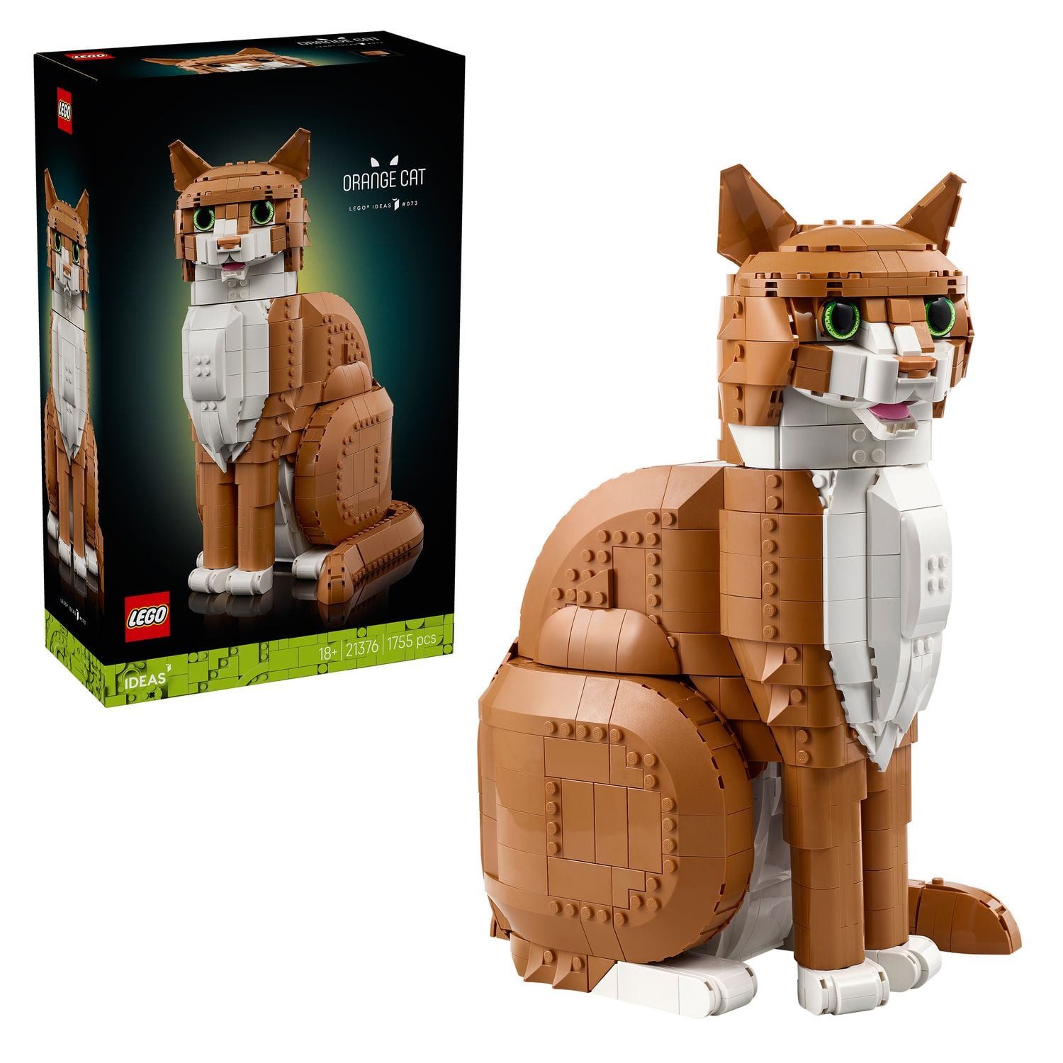 LEGO® LEGO Ideas 21376 Orangefarbene Katze, Tierfigur Modell für Erwachsene Konstruktionsspielsteine
