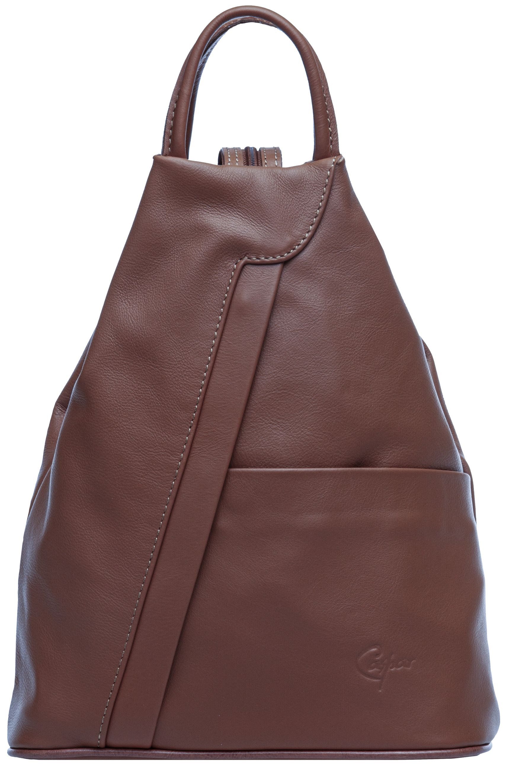 Caspar Cityrucksack 2in1 sportliche Leder Schultertasche - SIGNATURE LINE - Modell No.782