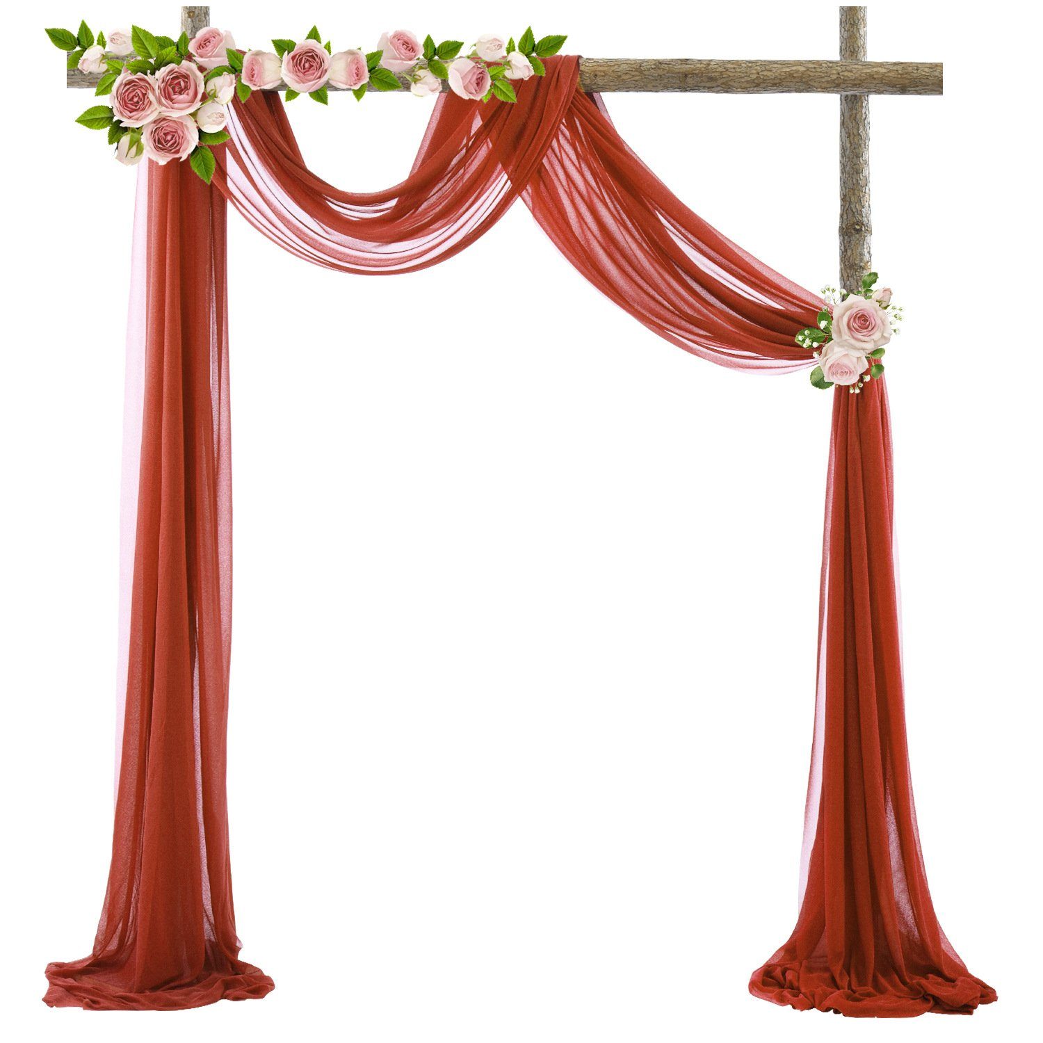 XDeer Dekohänger Hochzeitsbogen Vorhang,Hochzeits Hintergrund Vorhang, Kulissenvorhänge Hochzeitsbogen Gardinen Dekoration red
