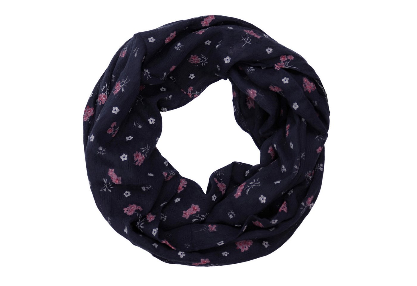 MIRROSI Loop Damen Schal mit Blumen-Muster Weich aus 100% Baumwolle Schlauchschal, (ca. 160x44cm Zweimal um den Hals wickelbar)