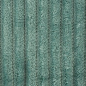 SCHÖNER LEBEN. Stoff Wellness Fleecestoff Cordoptik Ernest einfarbig mintgrün 1,45m Breite, pflegeleicht