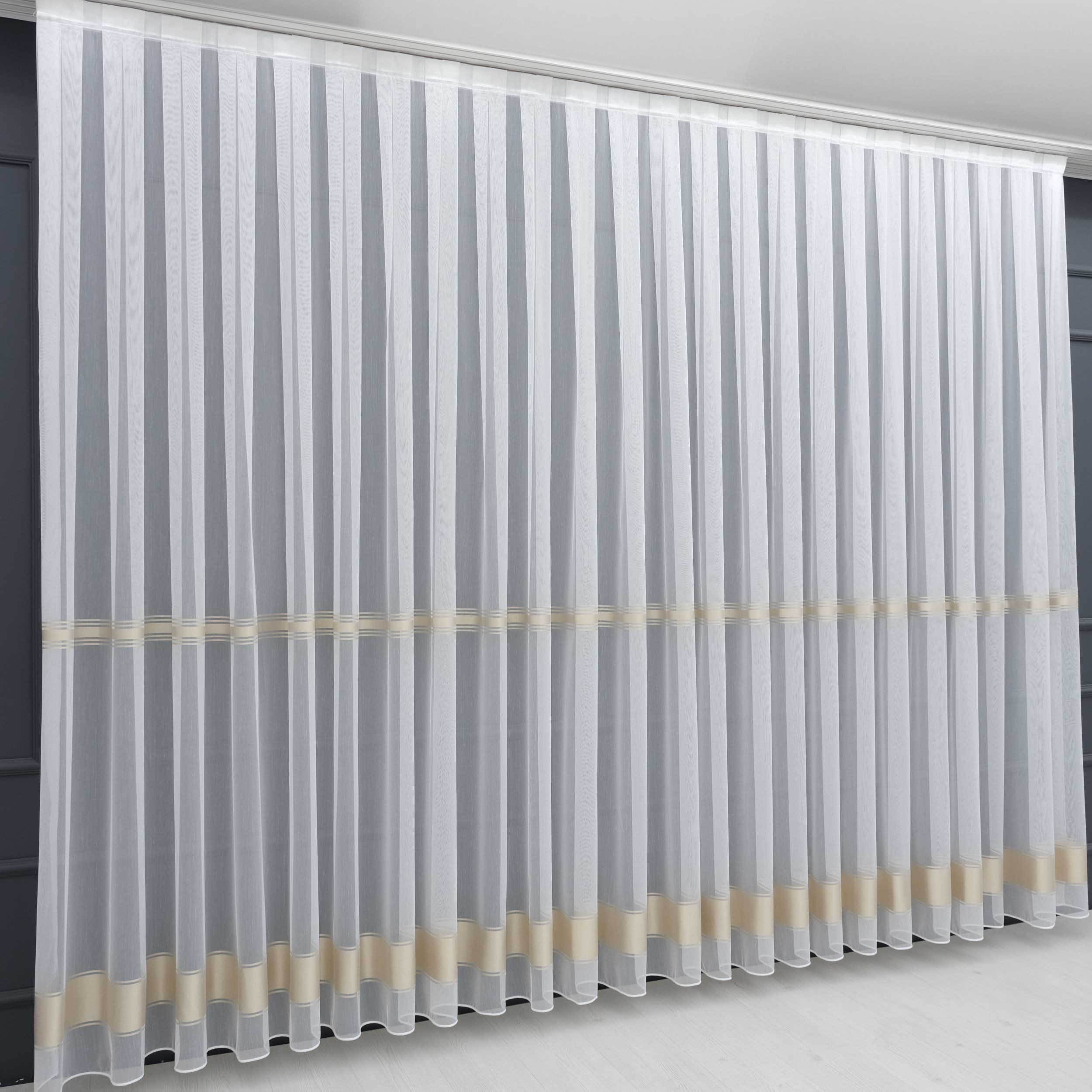 Gardinen by Justyna Gardine Hochwertig Falten Tüll mit Farbe, Kräuselband, günstig online kaufen