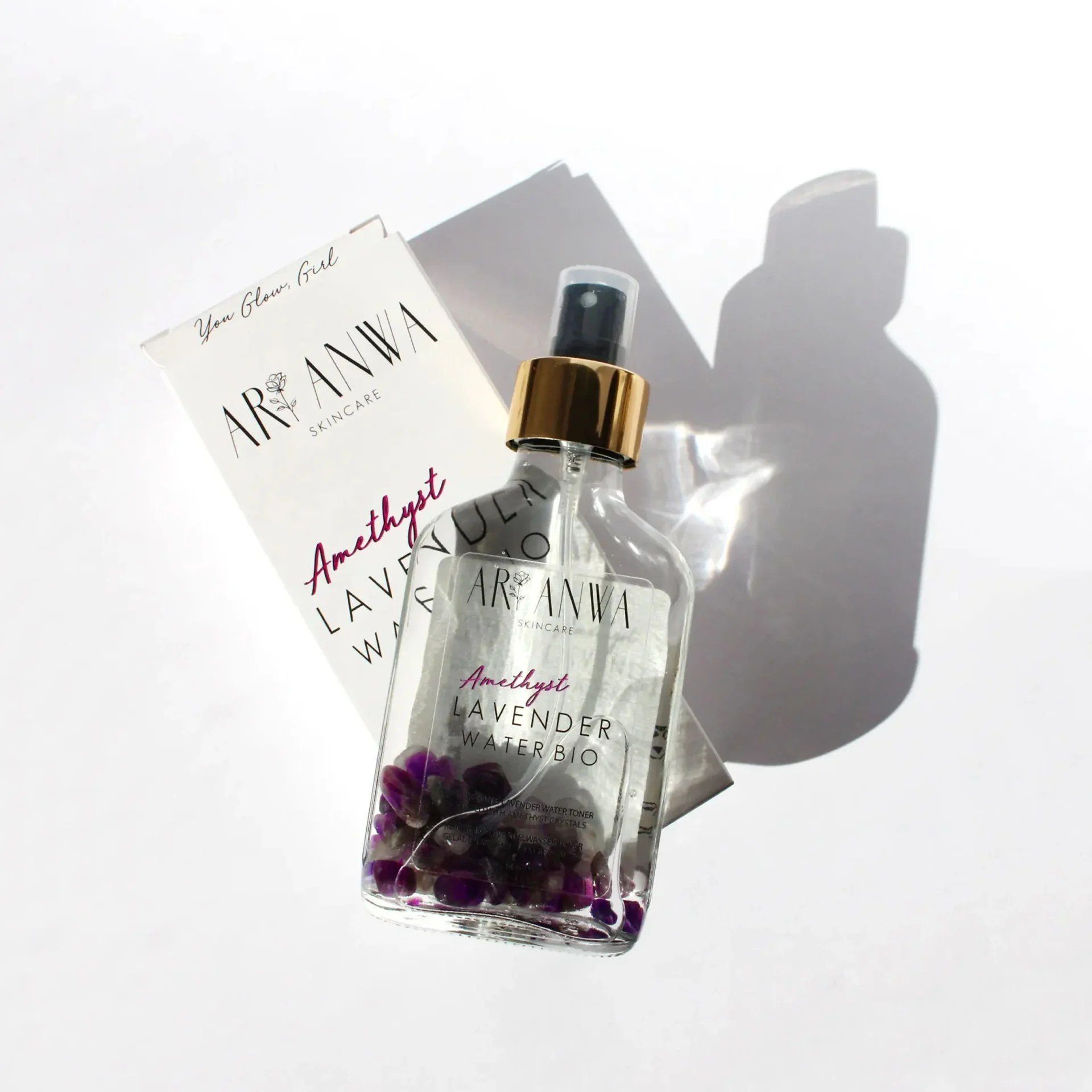 ARI ANWA Skincare Gesichtswasser Lavendelwasser Spray Bio mit Amethyst, Gesichts- und Körperspray