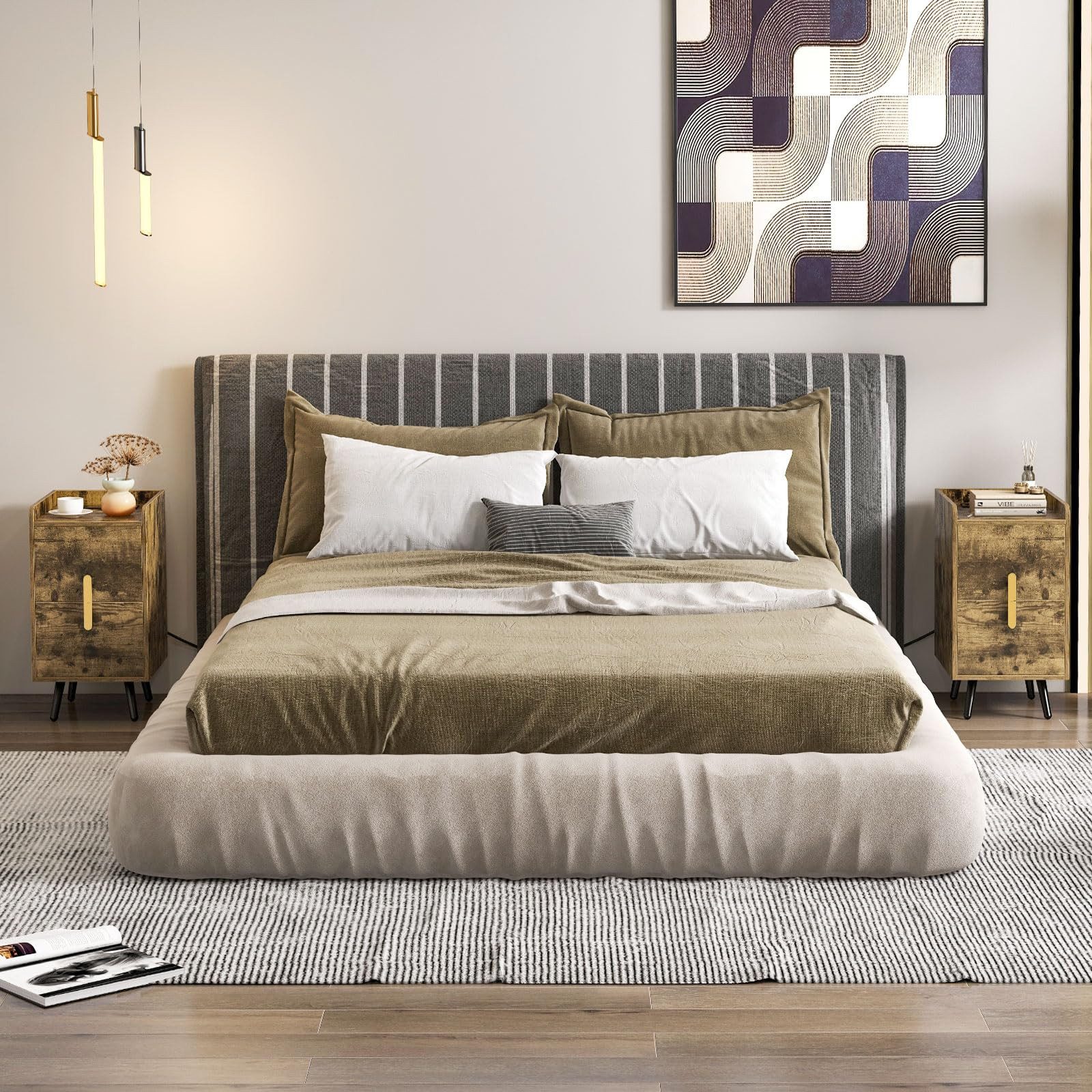 COSTWAY Nachttisch (2-St), mit Ladestation & USB-Anschlüssen & Schubladen günstig online kaufen