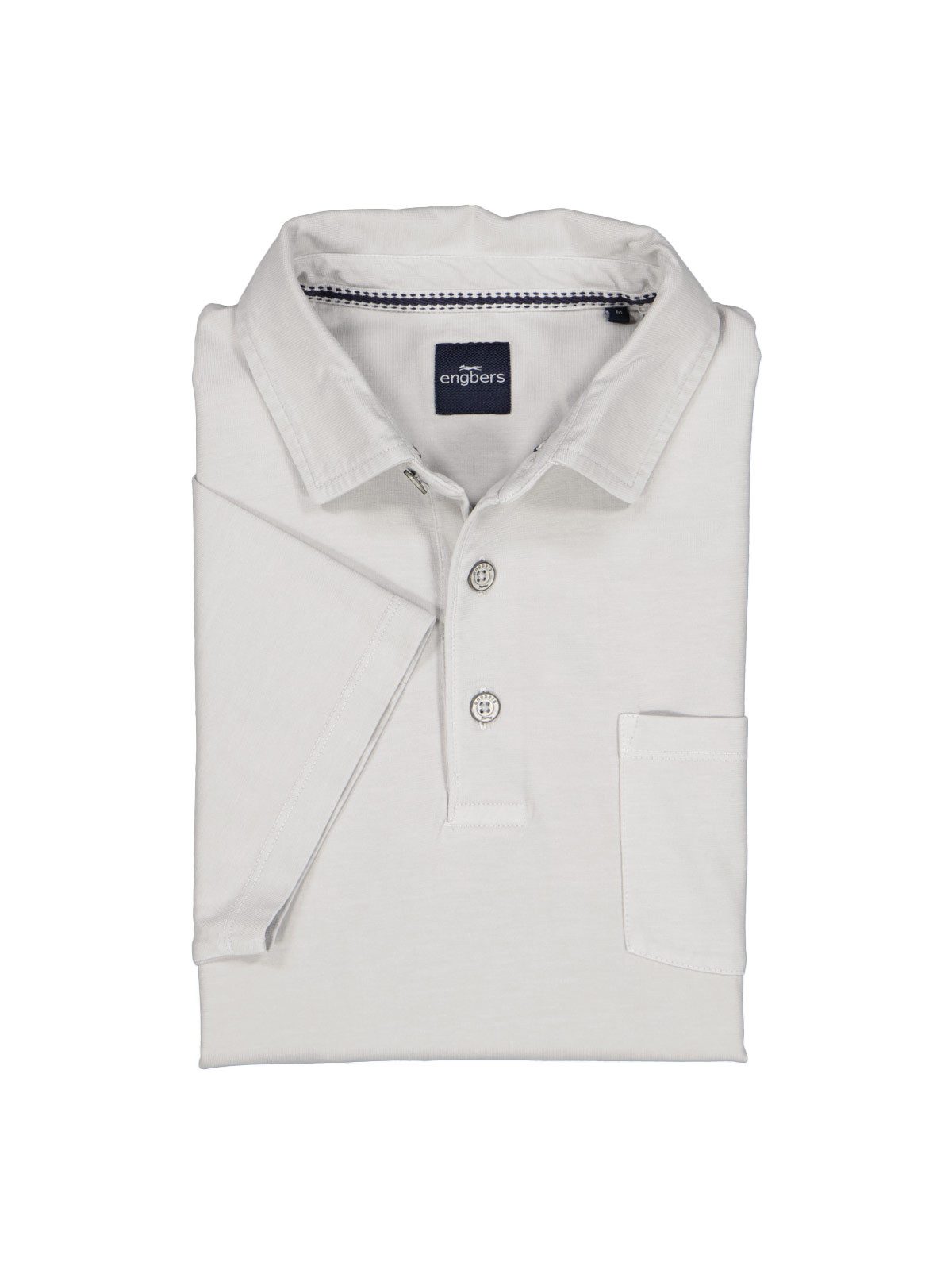 Engbers Poloshirt engbers Herren Polo-Shirt uni, Silbergrau