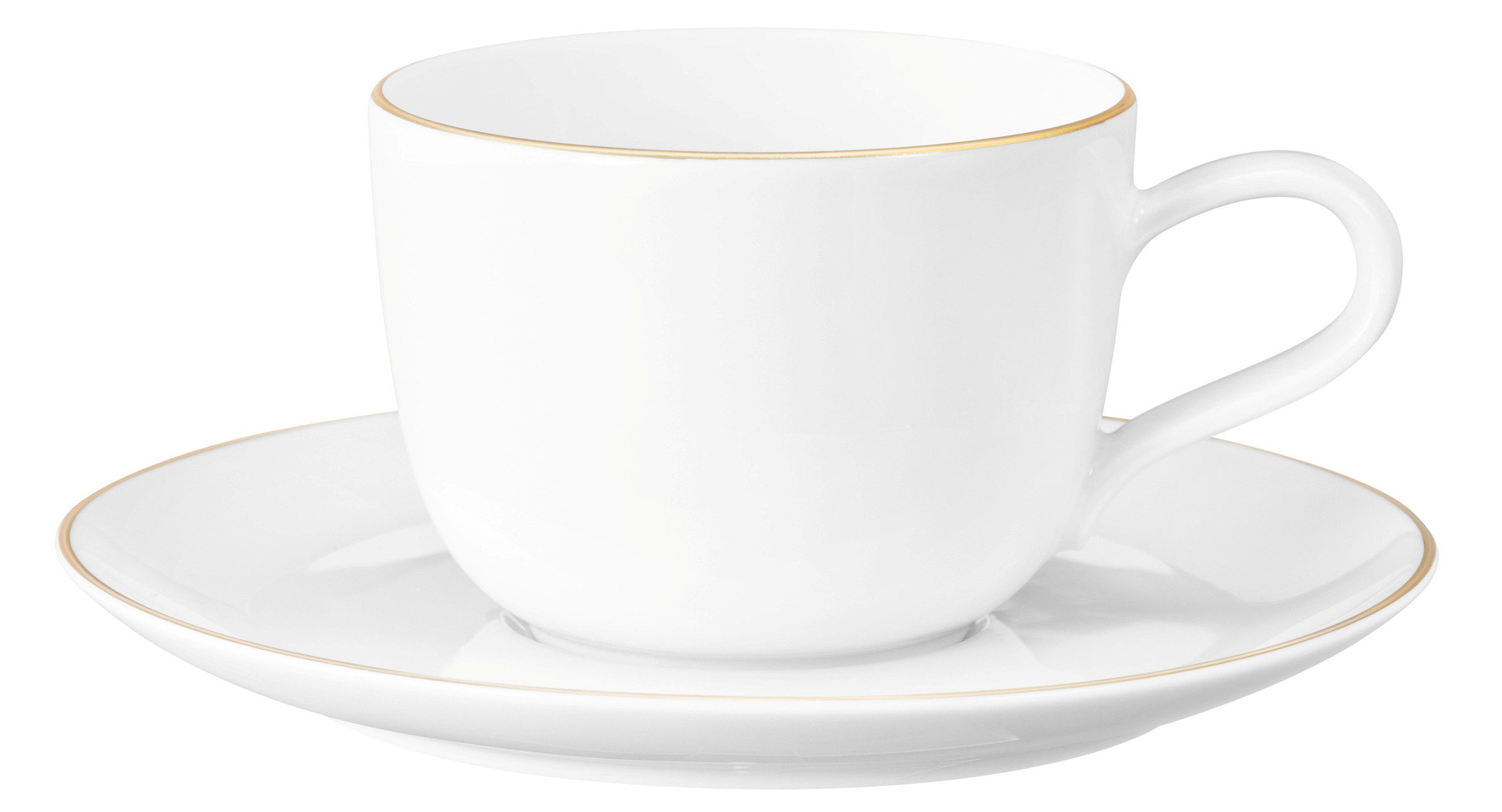 Seltmann Weiden Kaffeeservice Geschirr-Set, Service Liberty Goldrand (18-tlg), 6 Personen, Porzellan, Teller Set, Tassen, gold, Made in Germany, 18 Teile, für 6 Personen