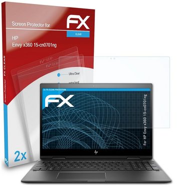 atFoliX Schutzfolie Displayschutz für HP Envy x360 15-cn0701ng, (2 Folien), Ultraklar und hartbeschichtet