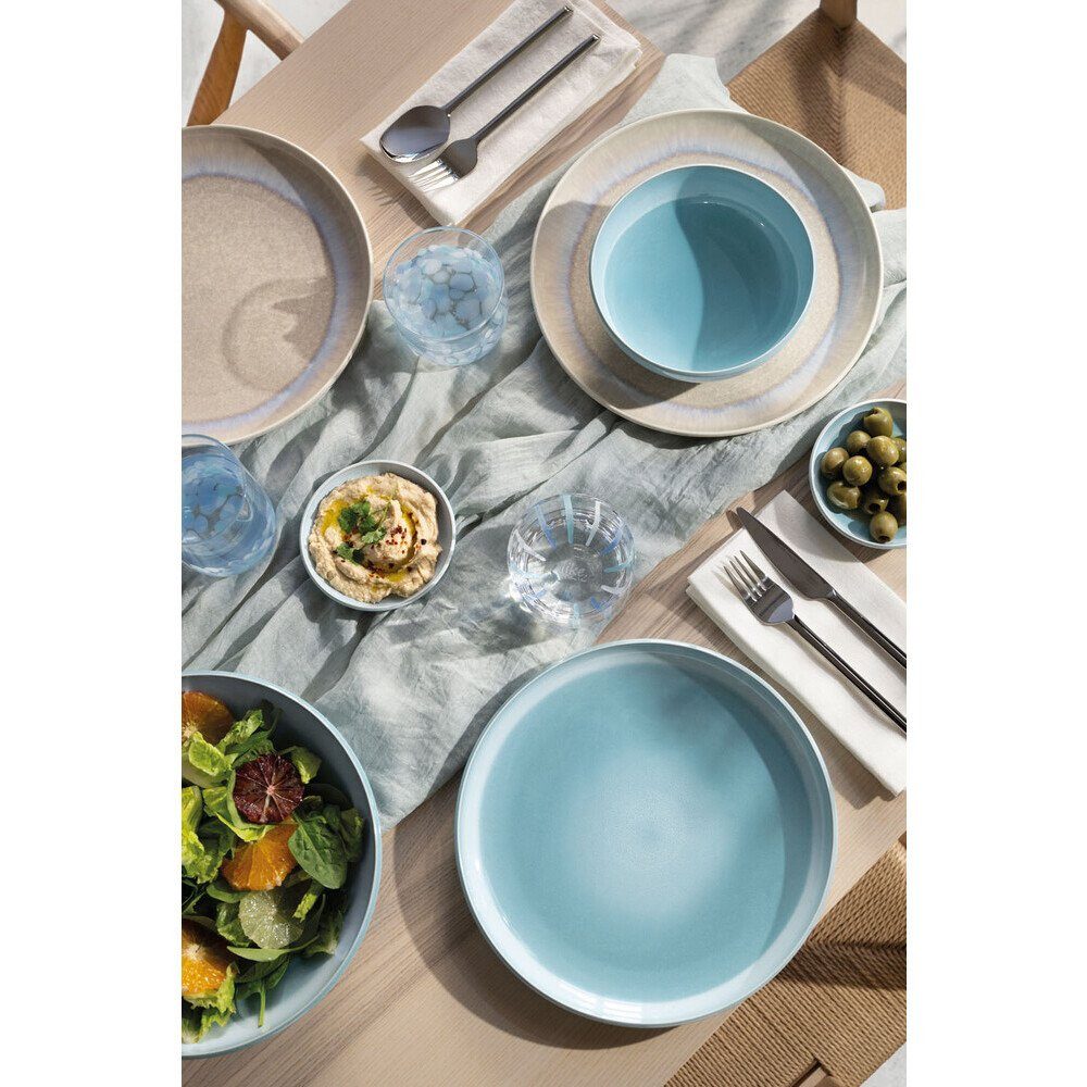 Villeroy & Boch Servierschale Bol 17 cm Perlemor Aqua, Premium Porcelain, Buddha Bowl, Poké Bowl, Müslischale, 550 ml, Premium Porcelain, blau