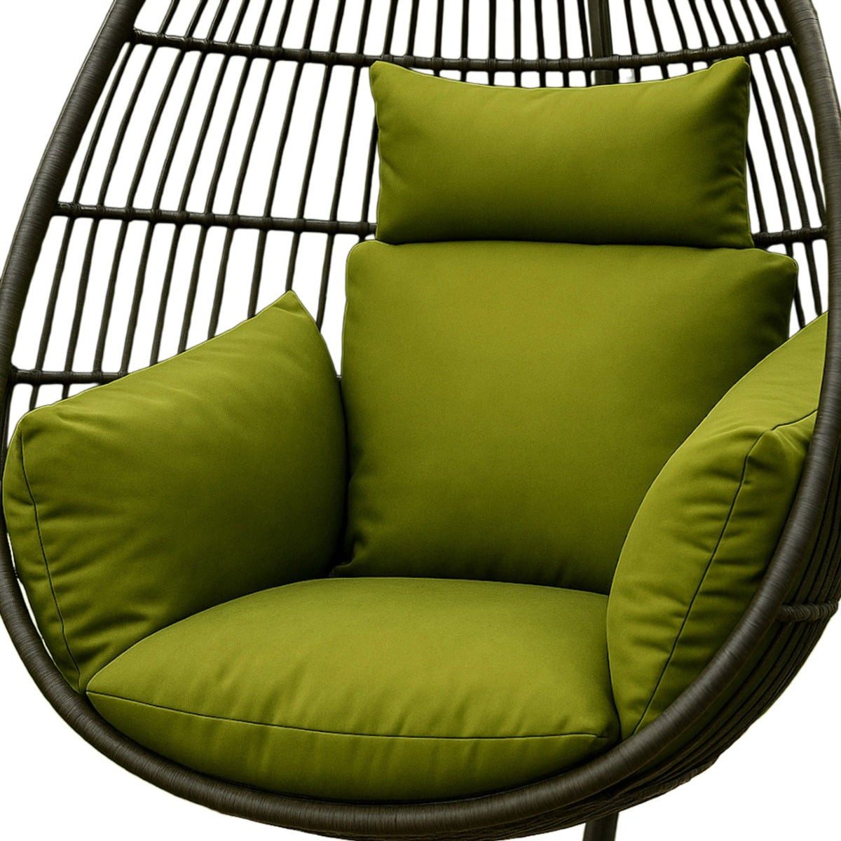 Homescapes Sitzkissen Hängesessel-Kissen Outdoor – Grün mit Kopfstütze