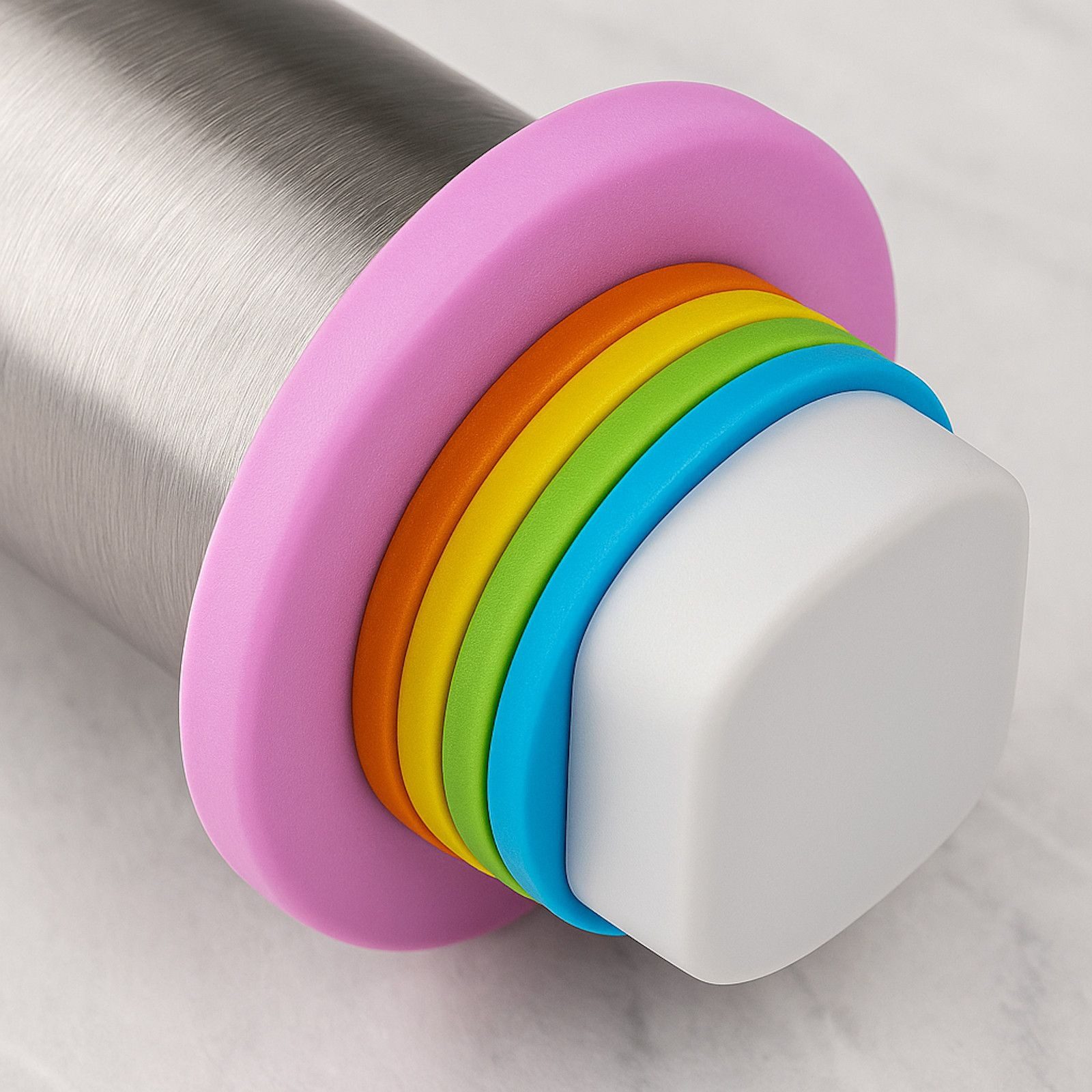 Gravidus Teigroller Teigrolle mit Abstandsringen, Edelstahl in verschiedenen Größen Edelstahl