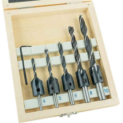 ENT European Norm Tools Holzbohrer 26514 6-tlg. Дрель-Senker-Satz, (Holzbohrer-Set), Ø 4, 5, 6, 8 und 10 mm - Инструментstahl