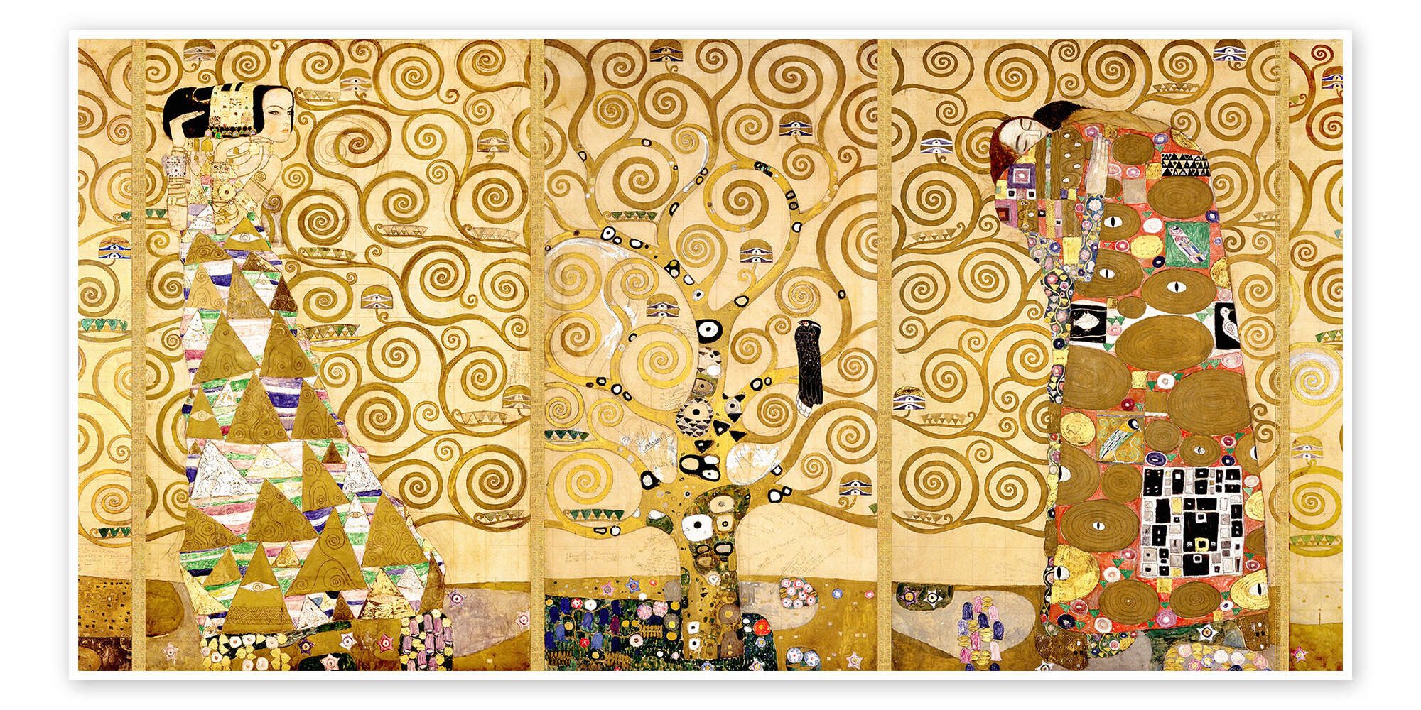 Posterlounge Wandbild Der Lebensbaum (komplett), Gustav Klimt, erhältlich als Poster, Leinwandbild, Wandsticker oder Acrylglasbild