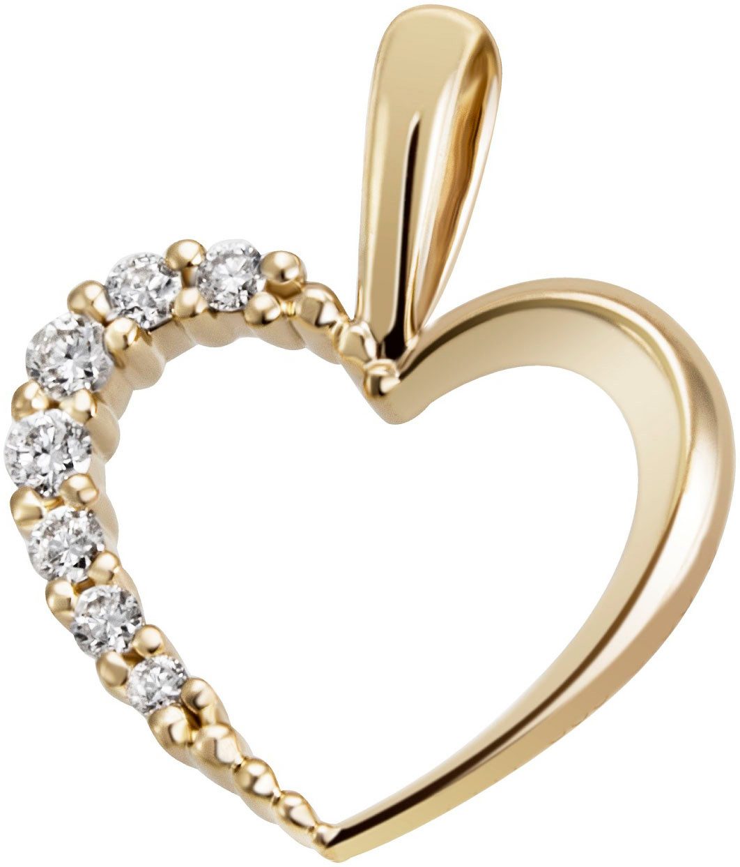 Firetti Kettenanhänger Schmuck Geschenk Gold 585 Halsschmuck Anhänger Herz, mit Brillant