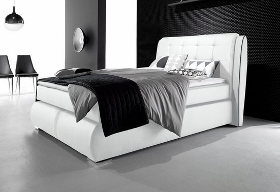 INOSIGN Boxspringbett »Manacor«, mit gestepptem Kopfteil, in 2 Breiten