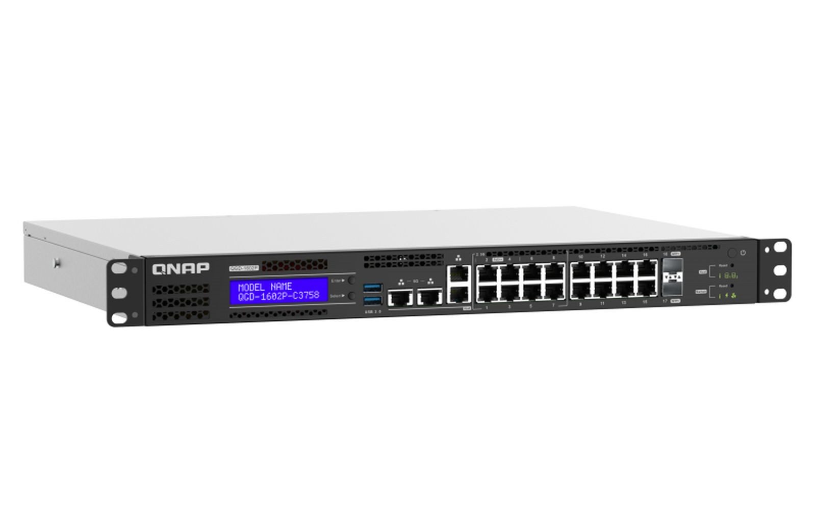 QNAP QGD-1602P - Switch - Smart - 4 x 100/1000/2.5G (PoE) Netzwerk-Switch