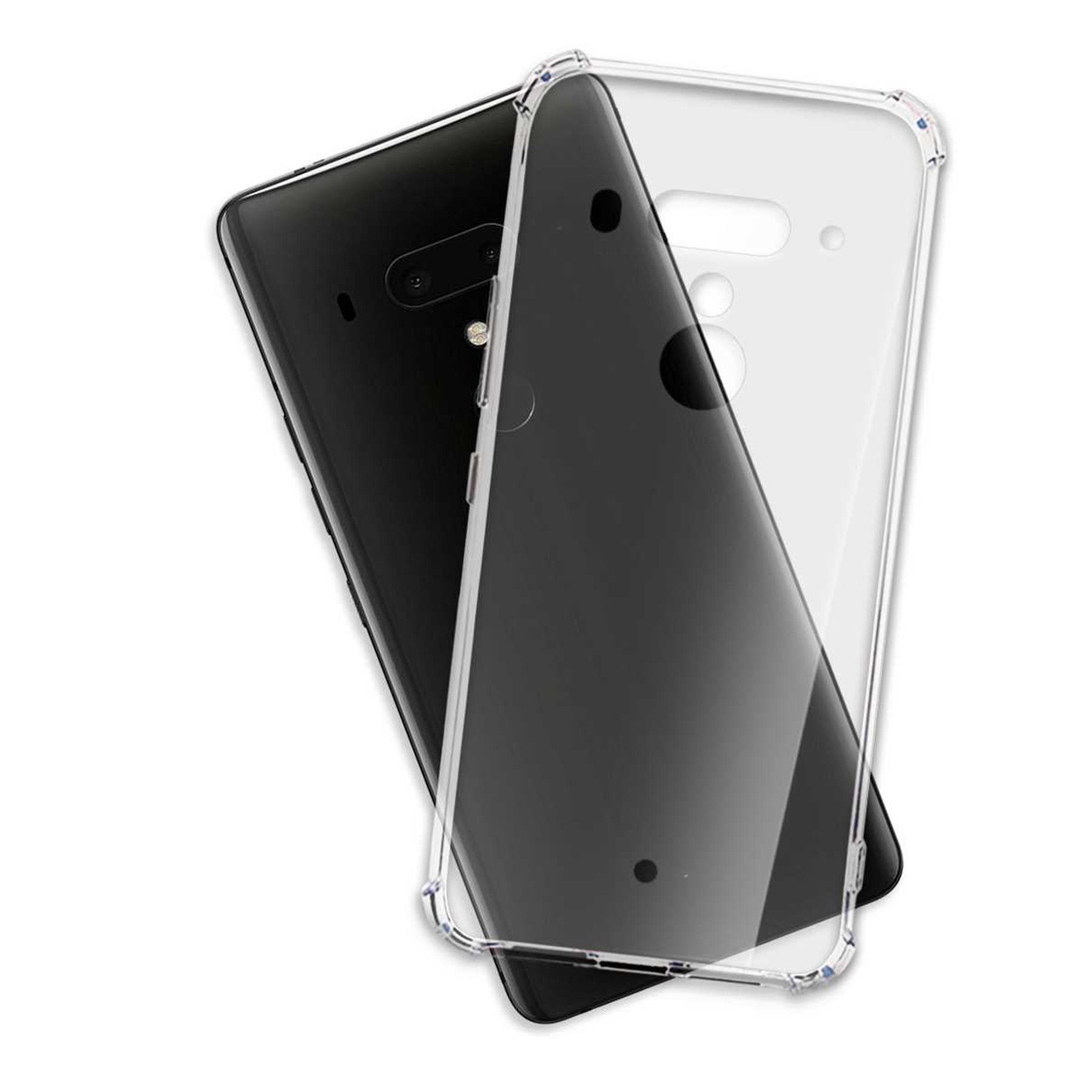 mtb more energy Smartphone-Hülle Clear Armor Case für HTC U12 Plus, Transparente TPU Schutzhülle Case Backcover mit Anti-Shock Verstärkung
