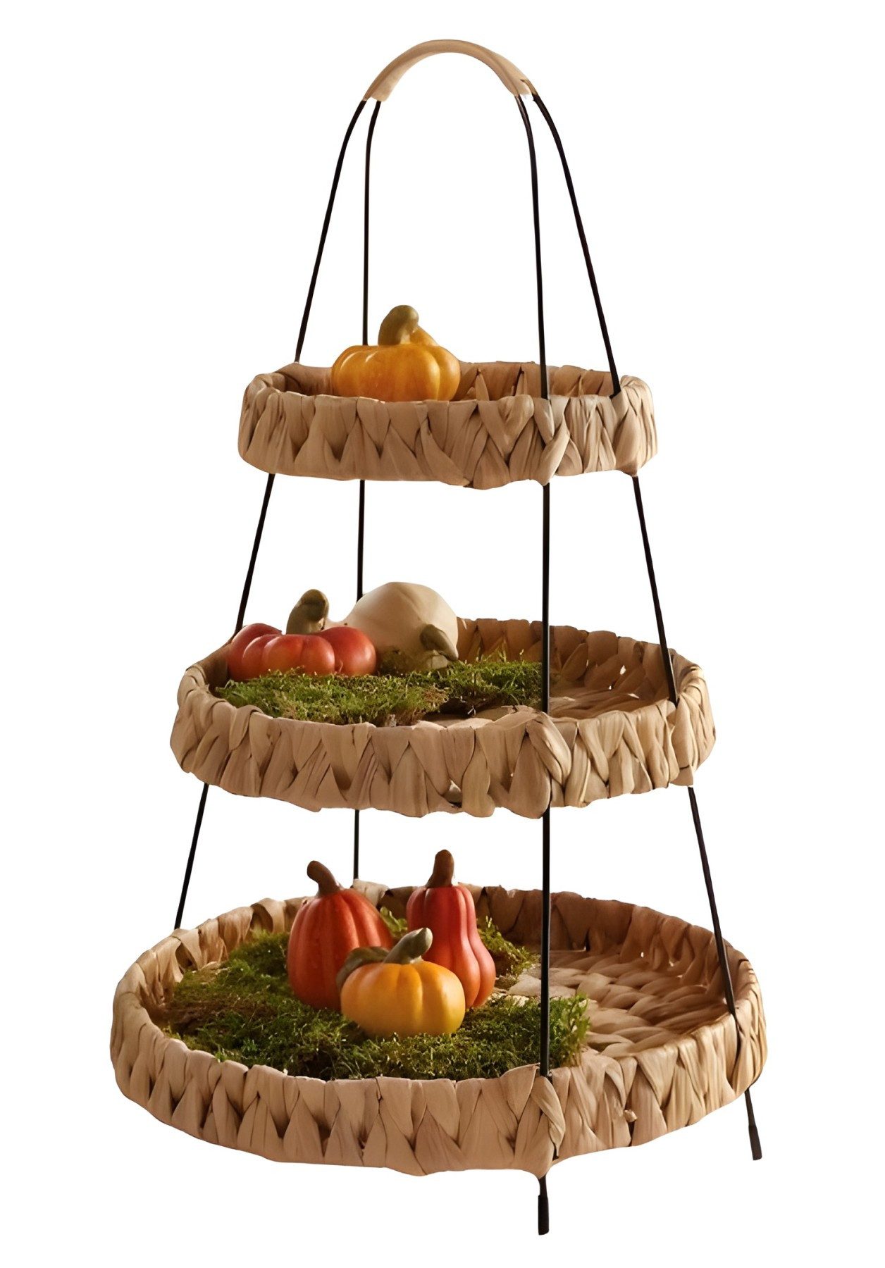 Dekoleidenschaft Dekoetagere "Wasserhyazinthe" 52 cm hoch mit 3 Etagen, Obstetagere, Servierplatte, Etagere, Dekoständer, Cupcake & Muffin Ständer, Serviergestell
