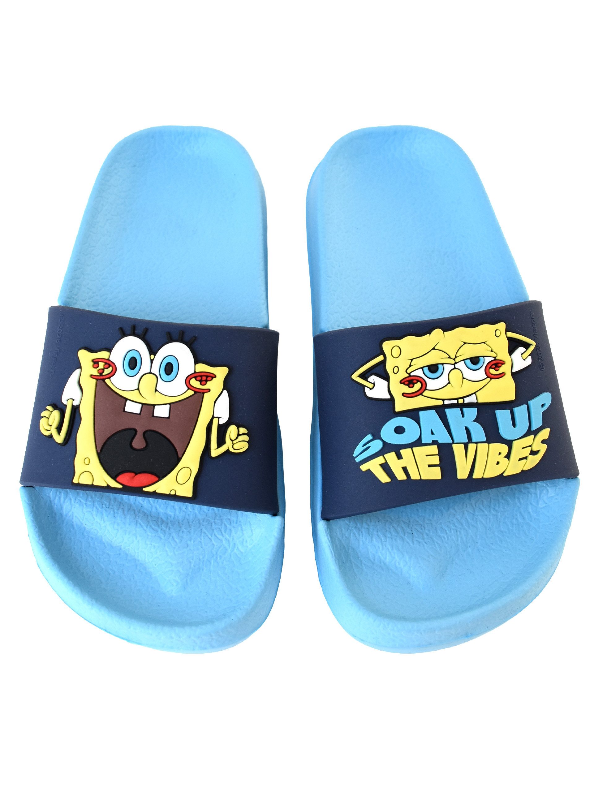 United Labels® Spongebob Schwammkopf 3D Badelatschen Soak up the Vibes Badeschlappen Badesandale