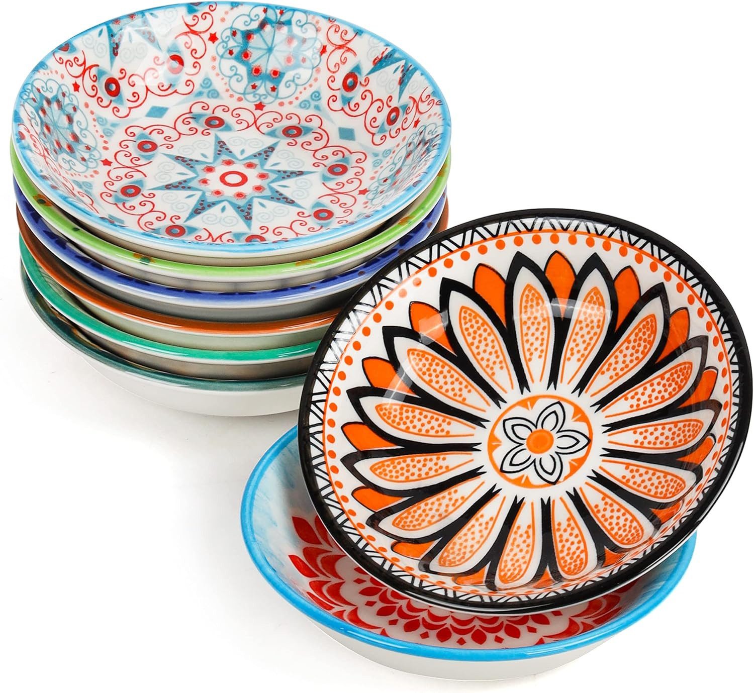 Belle Vous Dipschale BELLE VOUS 8er Dip Schälchen aus Porzellan, 10 cm, 70 ml, Porzellan