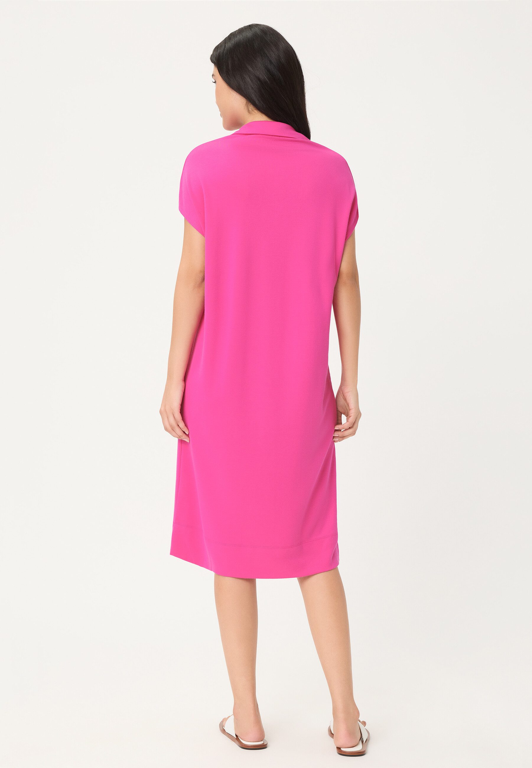 Olsen Midikleid Jerseykleid in Piqué-Qualität mit Polokragen