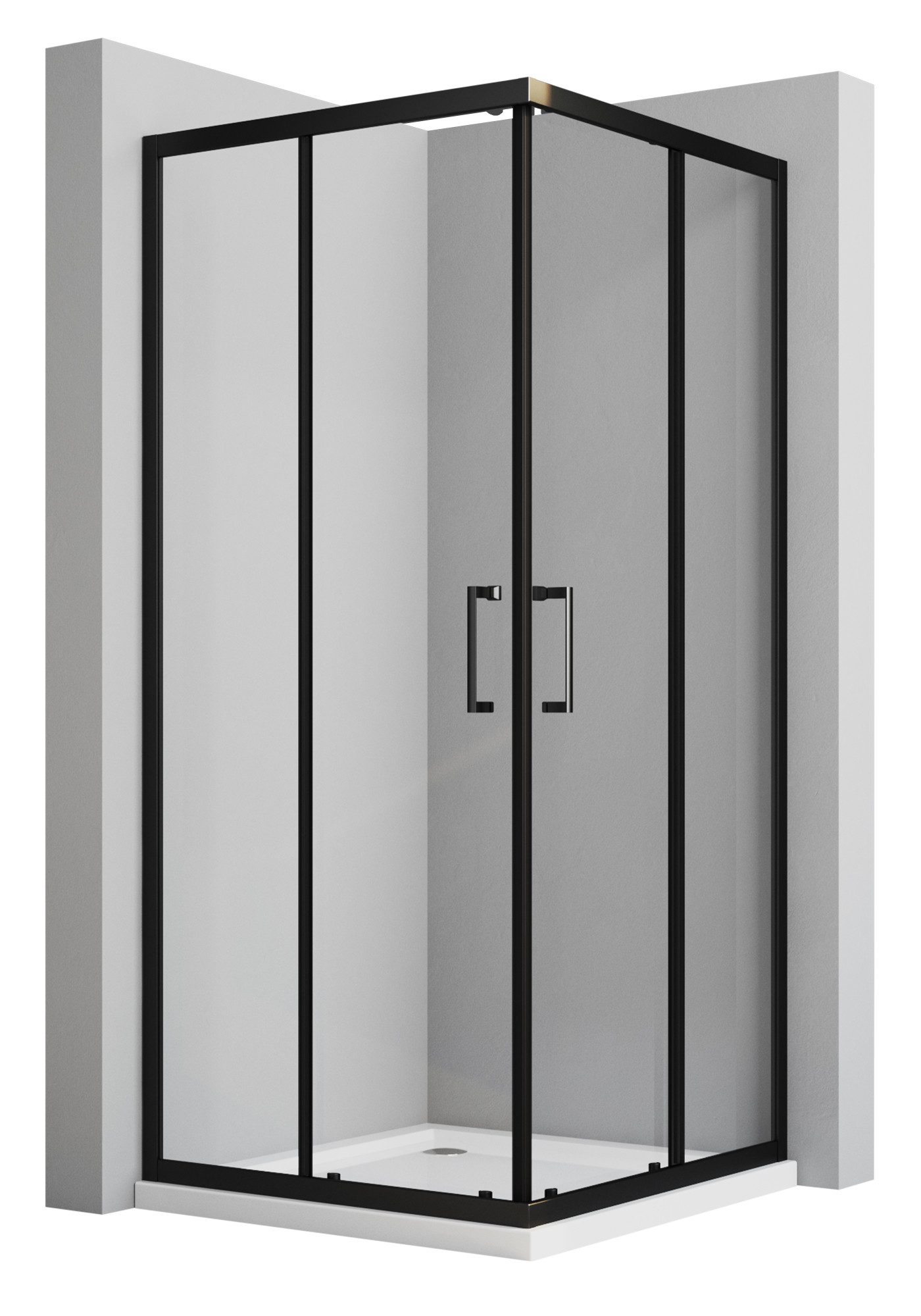 Boromal Dusch-Schiebetür Duschkabine 75x90 90x75 mit Schiebetüren 5mm ESG Sicherheitsglas 185H, 75x185 cm, Glas, Umlaufender hochwertiger Profilrahmen aus Aluminium