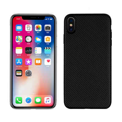 CoverKingz Handyhülle Hülle für Apple iPhone XR Handyhülle Silikon Case Cover Handytasche, Carbon Look