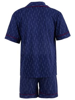 Lucky Schlafanzug Pyjama Set Shorty - Bordüre