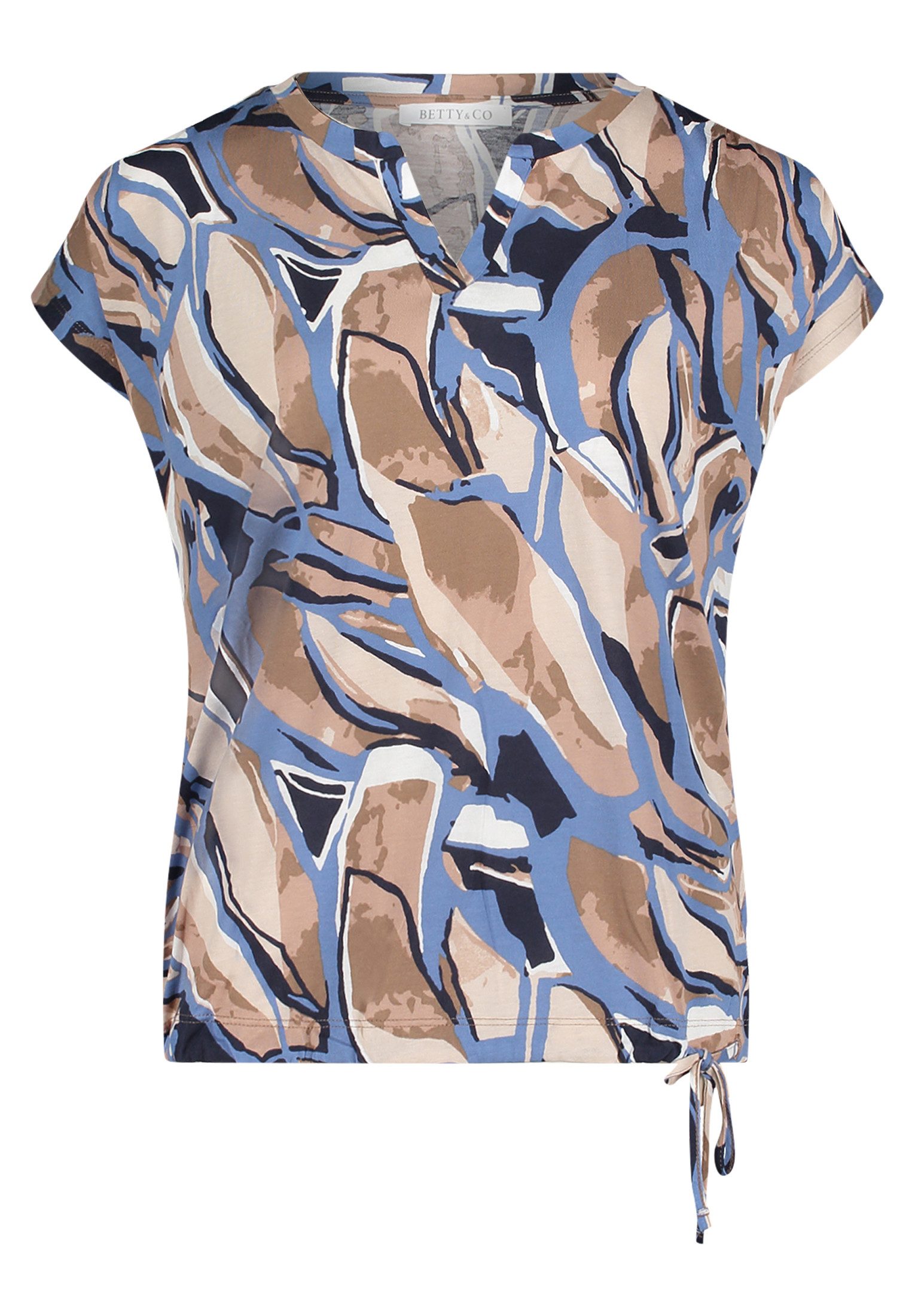 Betty&Co Kurzarmshirt Damen Casual-Shirt mit Tunnelzug (1-tlg) günstig online kaufen