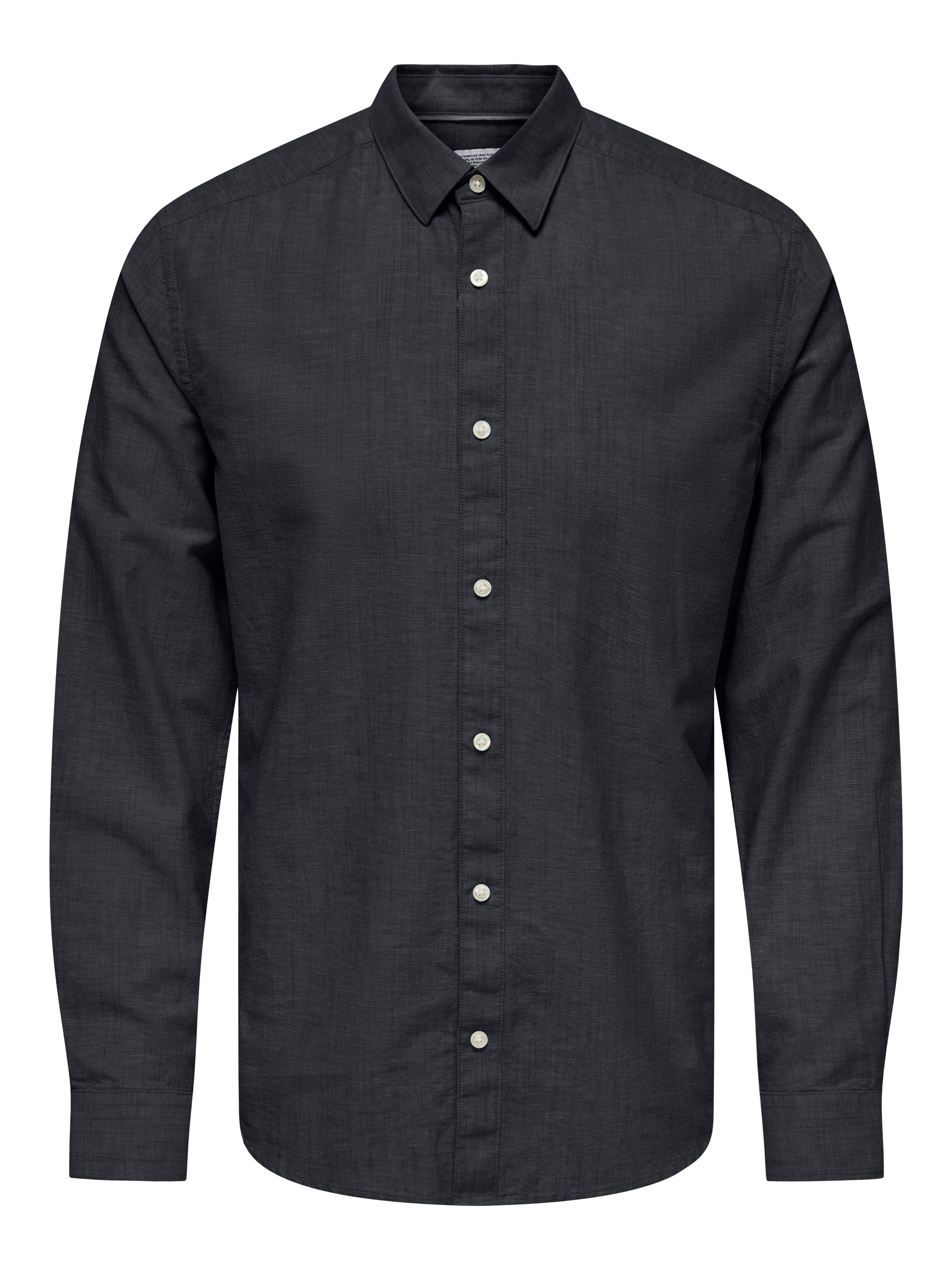 ONLY & SONS Langarmhemd ONSCANTLEY LIFE LS SOLID LINEN SHIR OTL