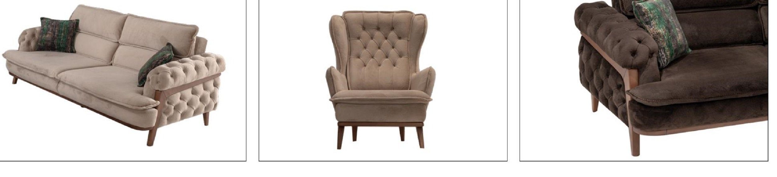 JVmoebel Sessel Luxus Design Möbel Sessel Lounge italienischer Neu Textil Design Stil