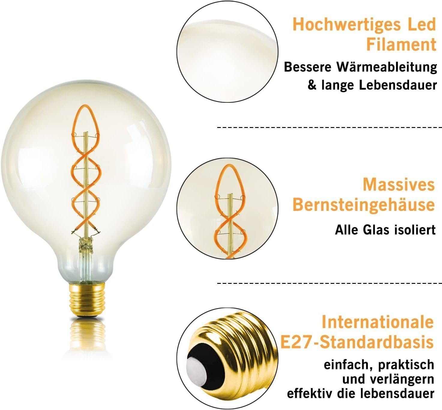 ZMH LED-Leuchtmittel LED Lampe E27 Glühbirne: G95//G125 Vintage Edison Leuc günstig online kaufen