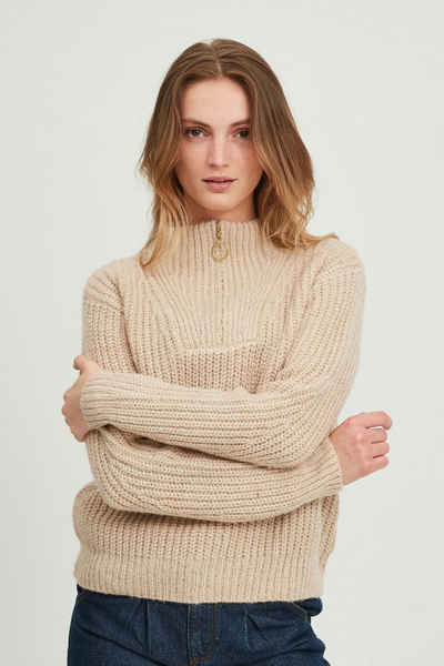 b.young Strickpullover BYMOLIN JUMPER - 20810486 Strickpullover mit Troyer-Kragen