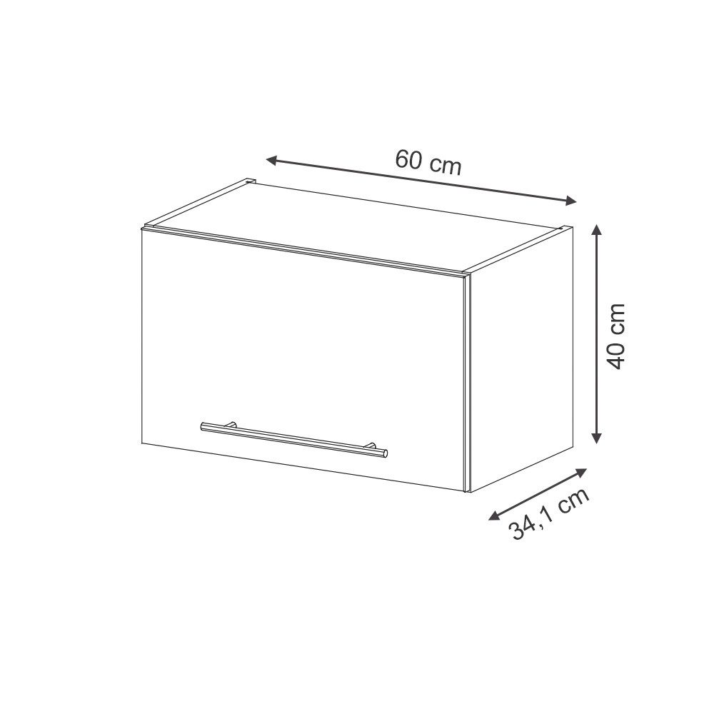 Vicco Hängeschrank Fame-Line, Dunkelgrau/Anthrazit, 60 cm (1-St)