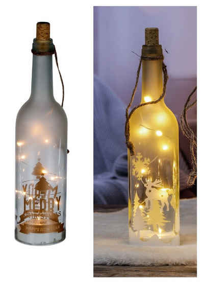 HI LED Dekolicht Weihnachtsmotive LED Flaschenlichter mit Band zum Aufhängen Motiv:, LED fest integriert