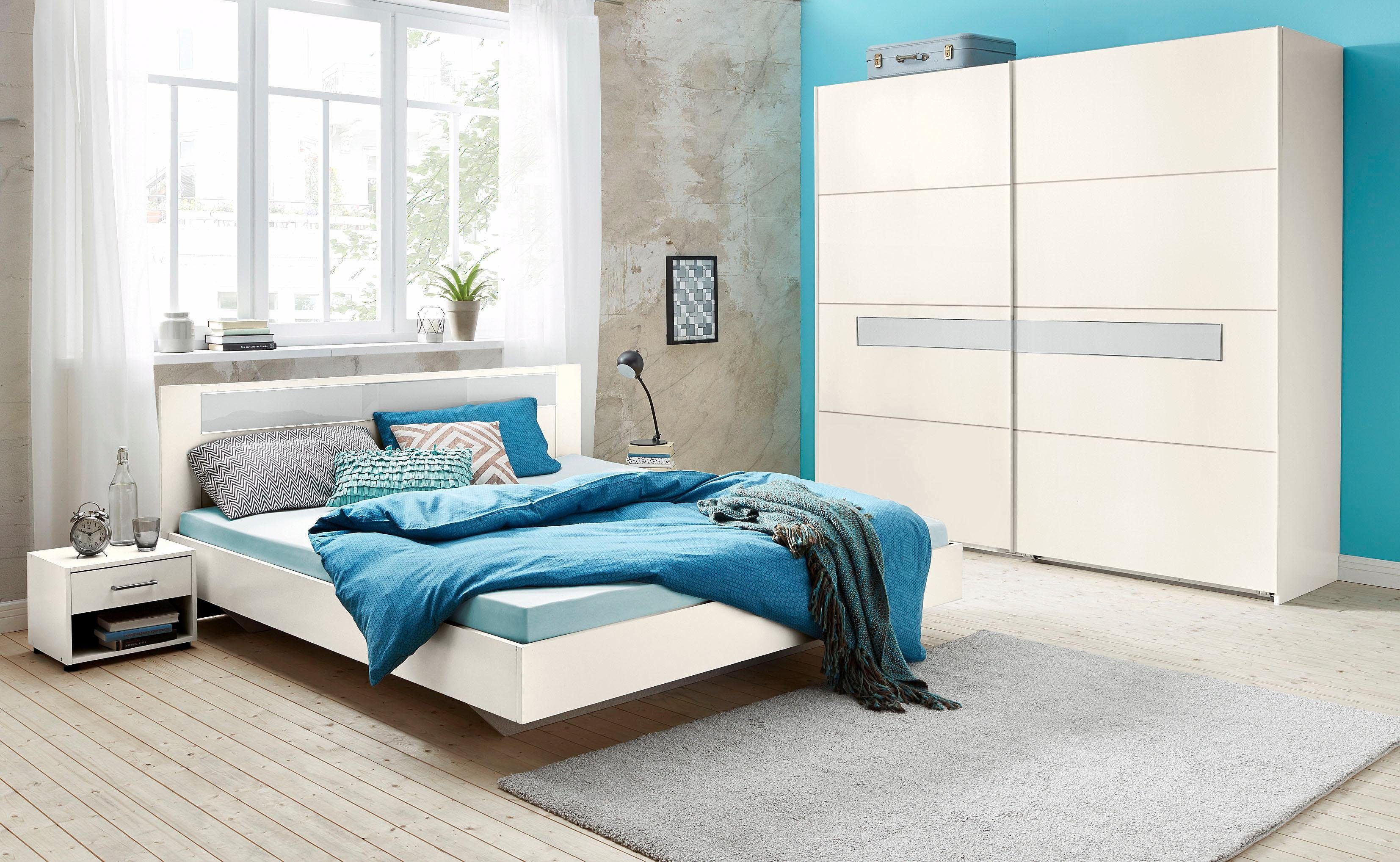 WIMEX Schlafzimmer 4-teilig in weiß / Weißglas - nur 449,99€